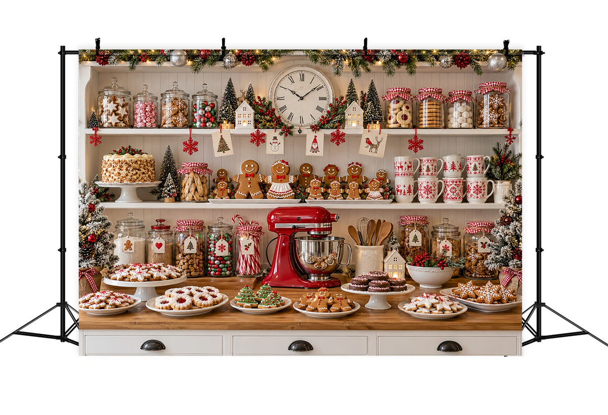 Weihnachtlicher Küchenhintergrund Keksebacken Lebkuchen-Auslage LXX610-189
