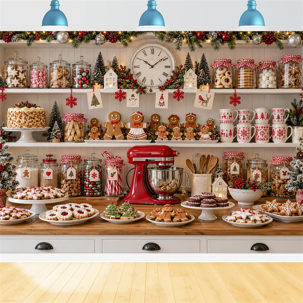 Weihnachtlicher Küchenhintergrund Keksebacken Lebkuchen-Auslage LXX610-189
