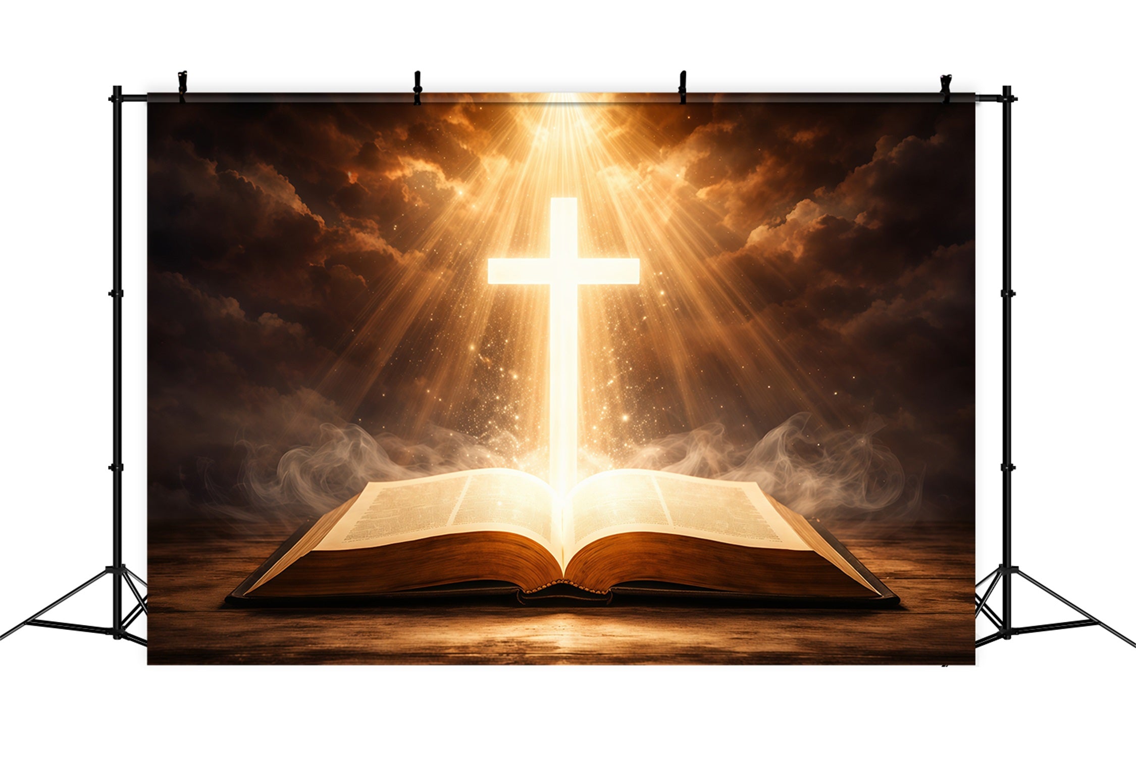 Kirche Ostern Hintergrund Strahlendes Kreuz Heilige Schrift Glanz Ostern Hintergrund Ideen LXX62-36