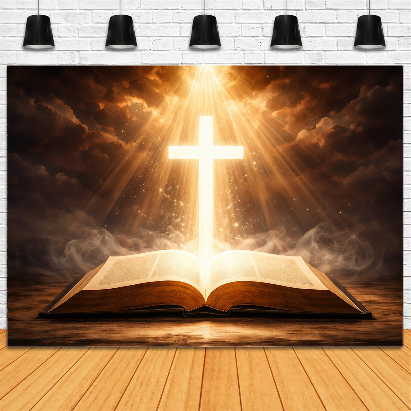 Kirche Ostern Hintergrund Strahlendes Kreuz Heilige Schrift Glanz Ostern Hintergrund Ideen LXX62-36