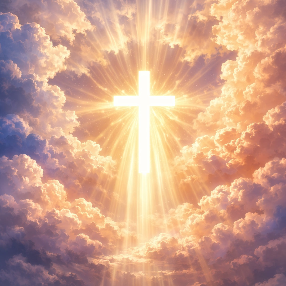 Kreuz-Hintergründe Himmlisches Heiliges Licht Wolkenlandschaft Oster-Fotografie-Hintergründe LXX62-41