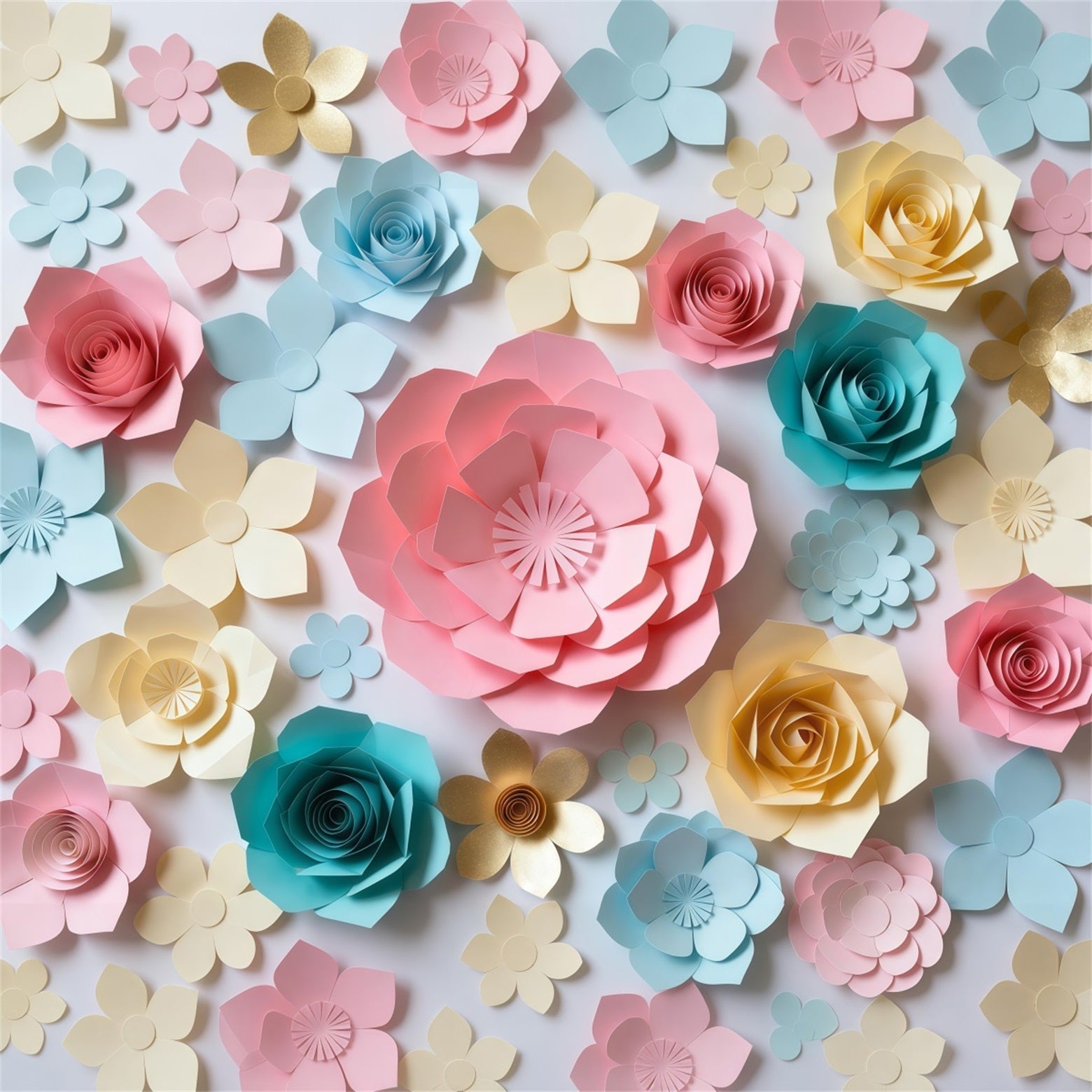 Papierblumen-Muttertags-Hintergrund Buntes Bastel-Blumenmuster Muttertags-Hintergrunddesign LXX63-61