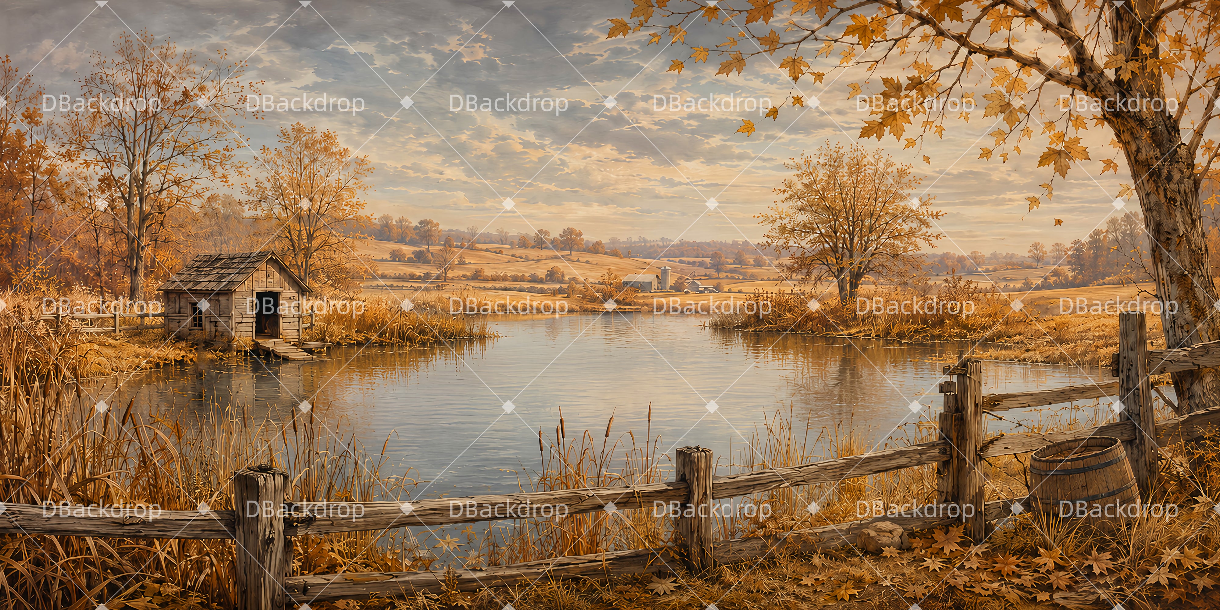Theater Hintergrund Goldener Landteich Bühnenkulisse LXX65-T26