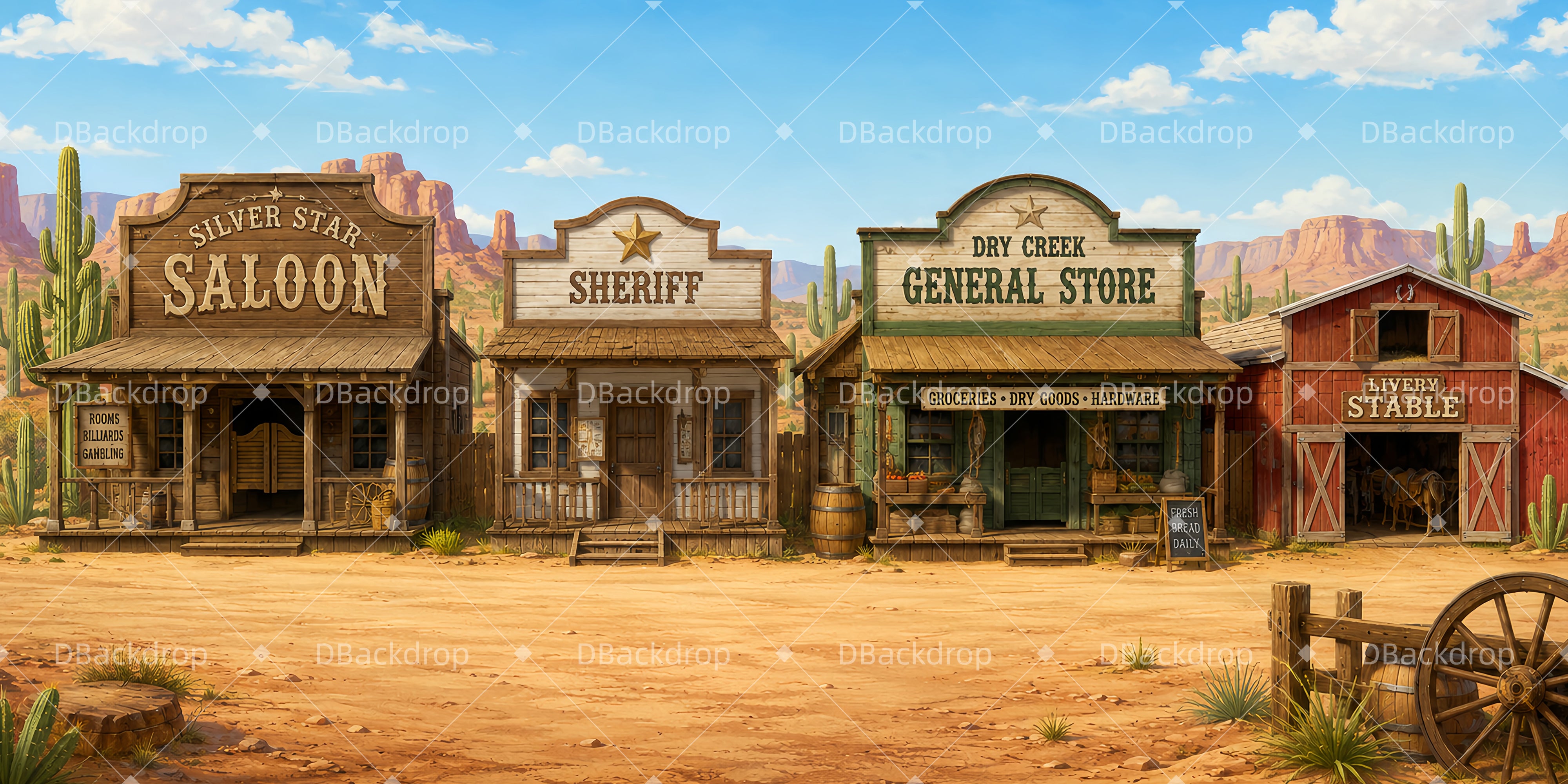 Western Hintergrunds Western Townfront VBS Hintergrunds LXX65-T3