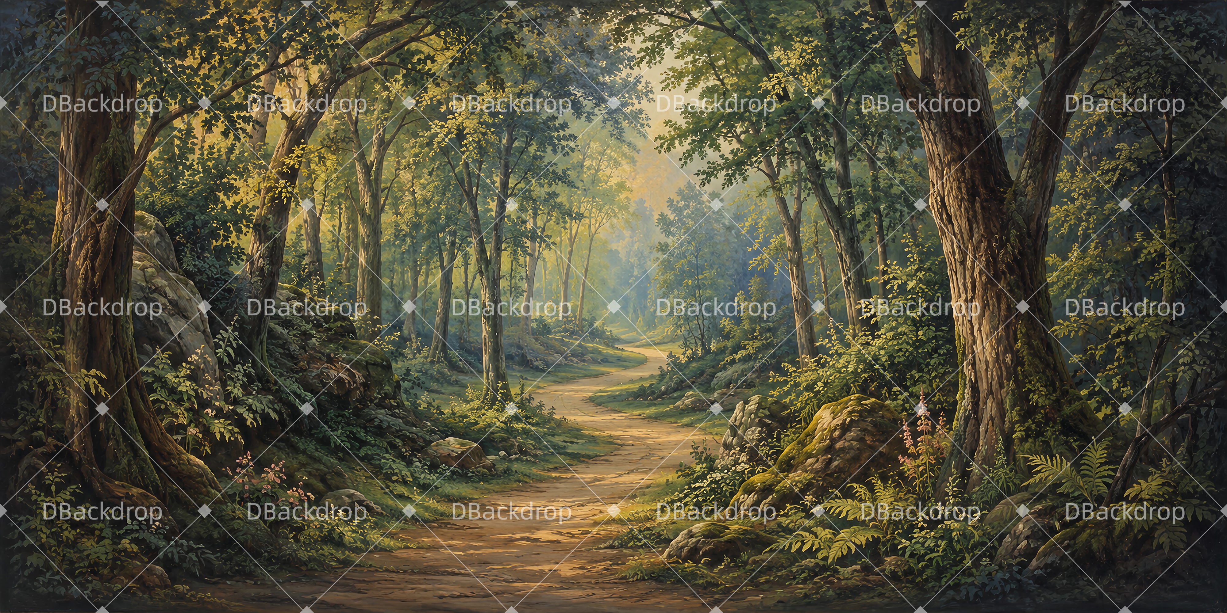 Theater Bühnenhintergrund Waldweg Waldkulisse LXX66-T125