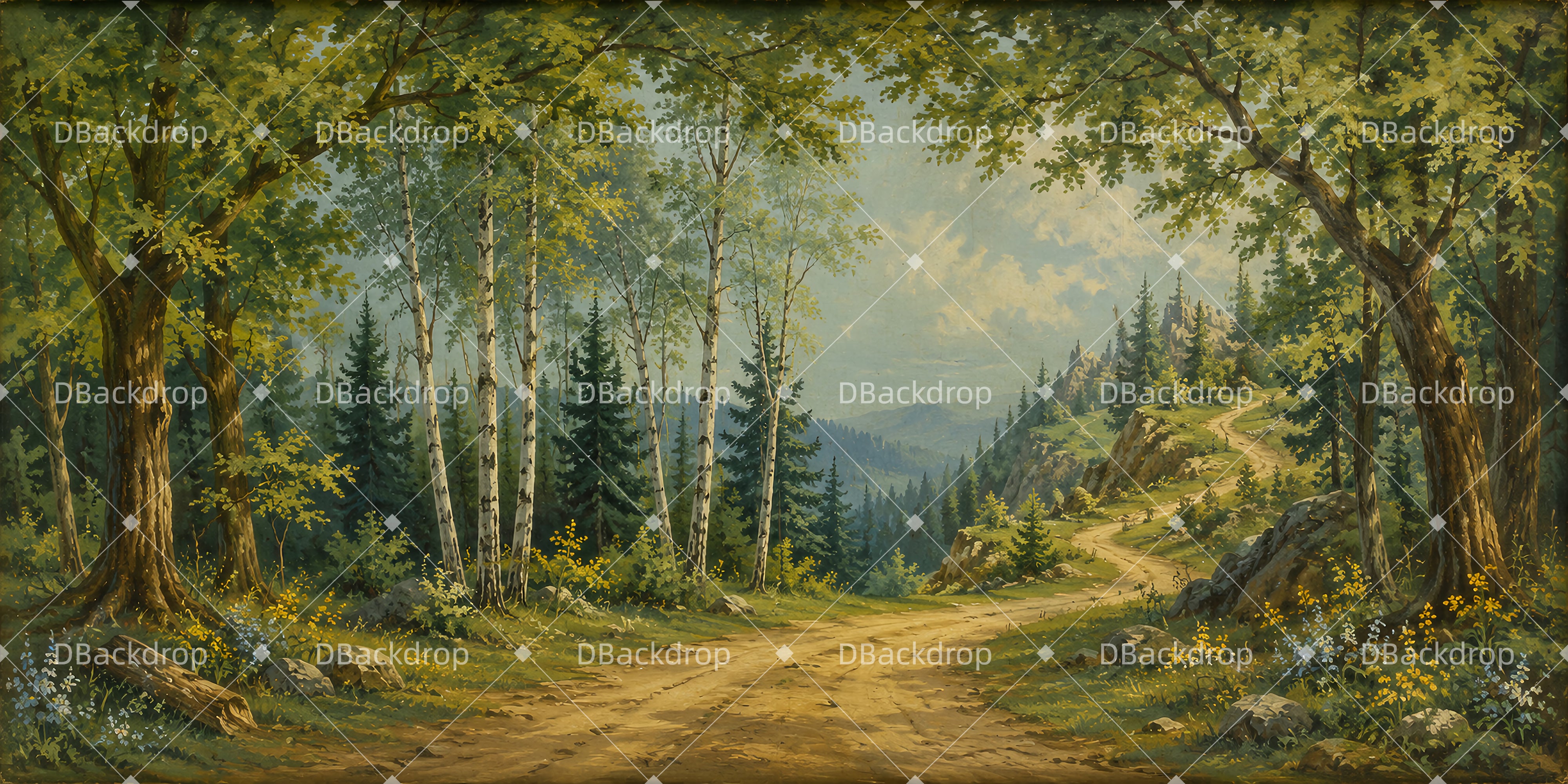 Aufführungshintergrund Waldpfad Landschaftskulisse LXX66-T129