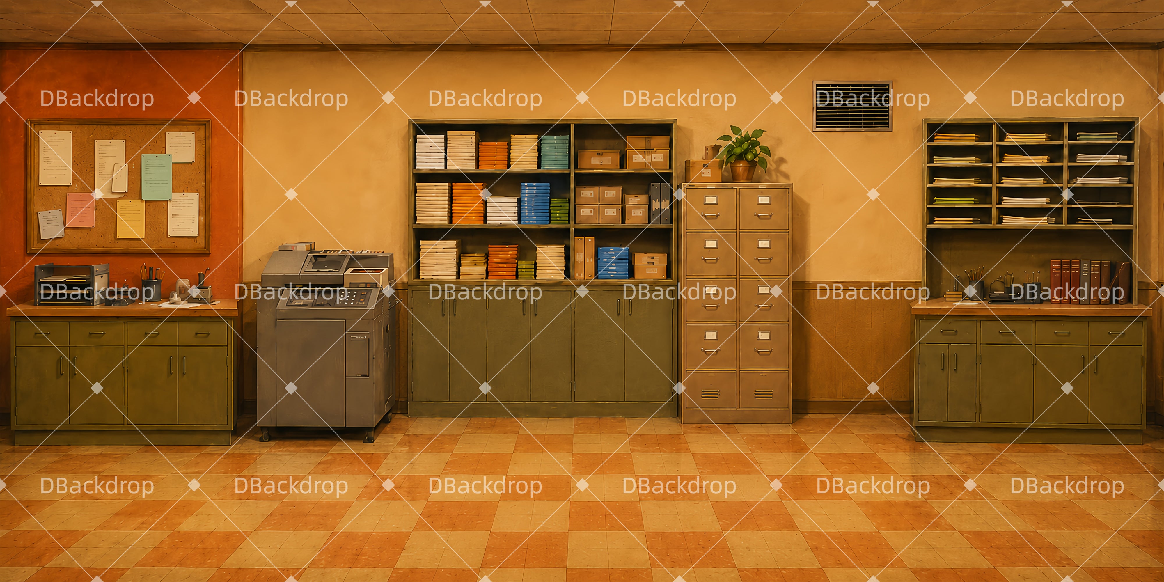 Bühnenhintergrund Büro-Kopierraum Theaterkulisse LXX66-T21
