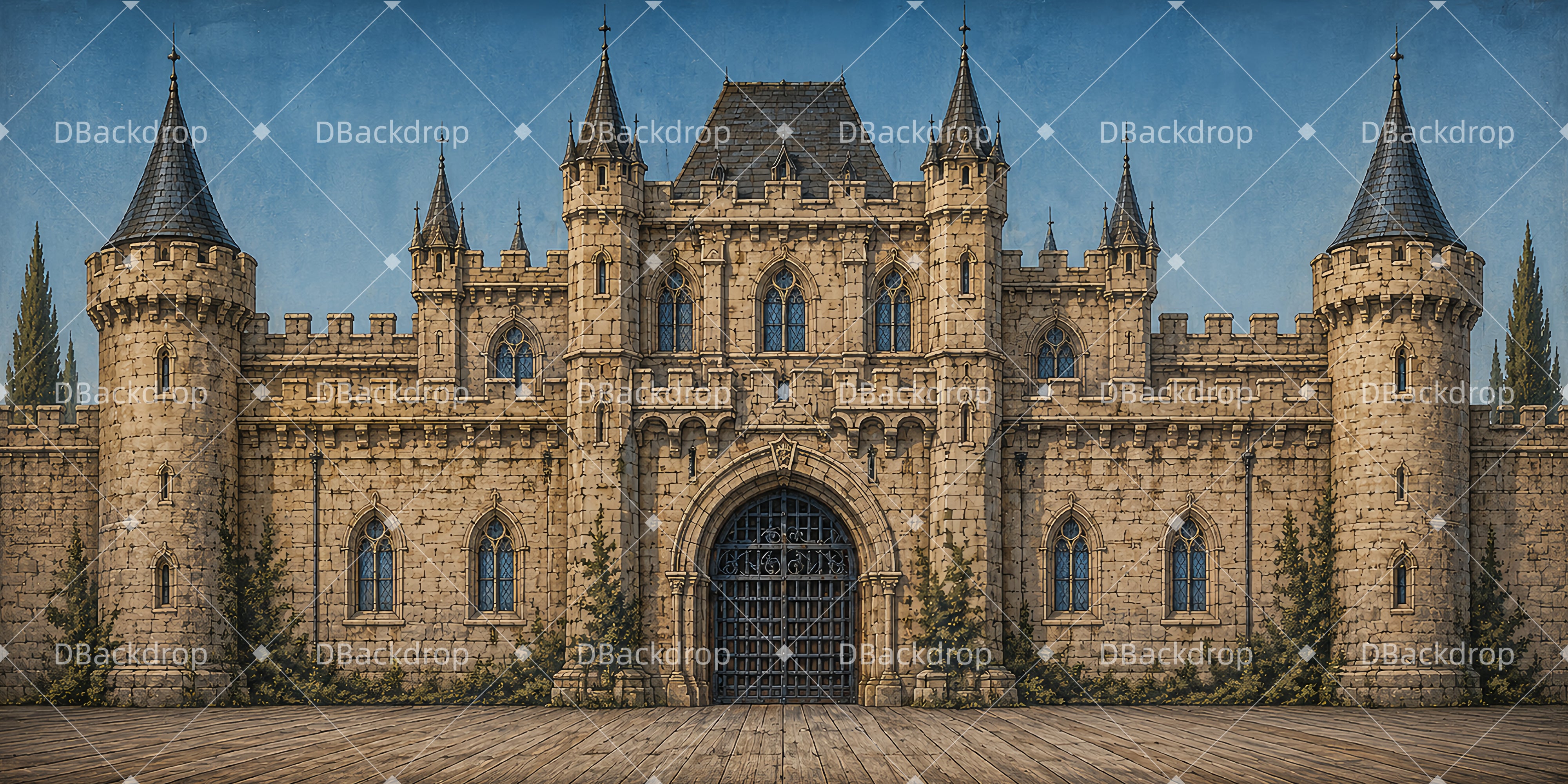 Theater Bühnenhintergrund Königliches Schlosstor Kulisse LXX66-T6