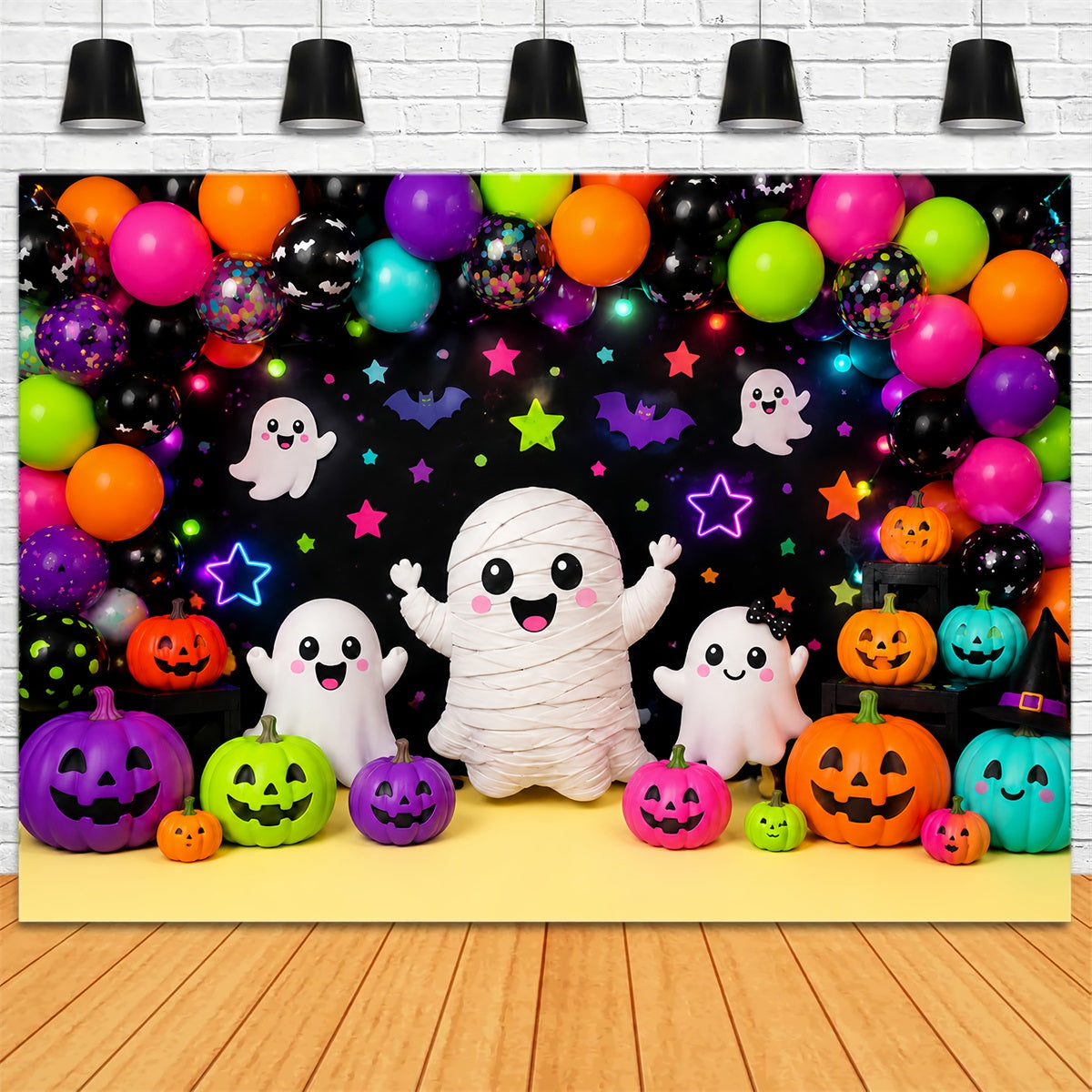 Halloween-Fotohintergrund Bunter Geister- Und Mumie-Party-Hintergrund Halloween-Geburtstagshintergrund LXX67-135