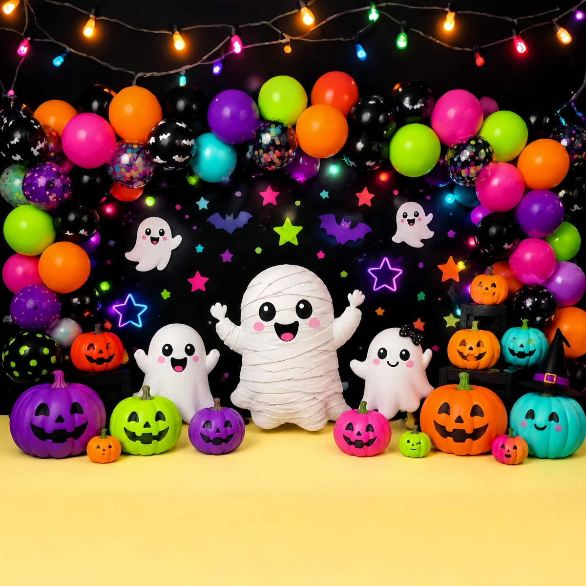 Halloween-Fotohintergrund Bunter Geister- Und Mumie-Party-Hintergrund Halloween-Geburtstagshintergrund LXX67-135