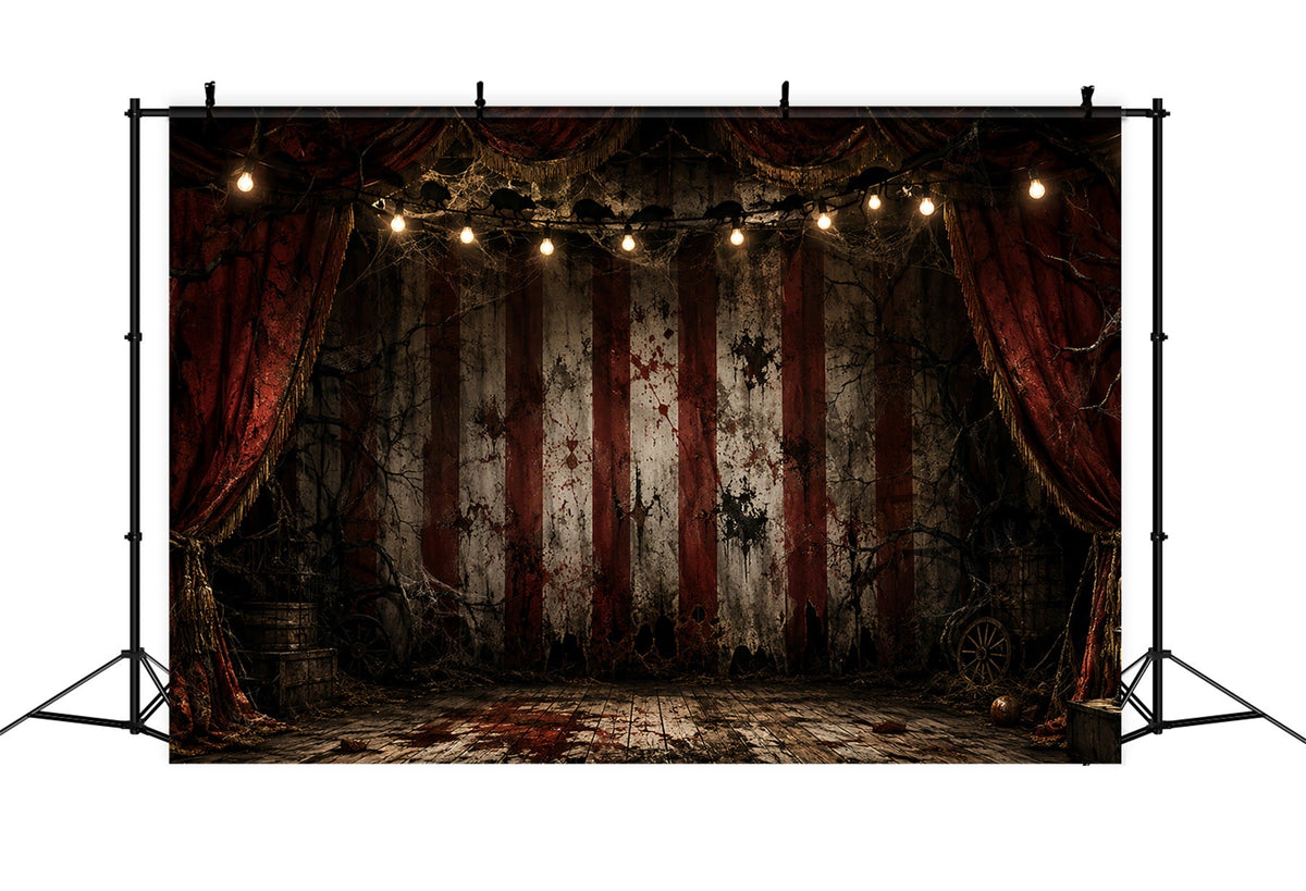 Halloween-Clown-Hintergrund Blutiger Zirkusvorhang Bühnenhintergrund Aus Stoff LXX67-158