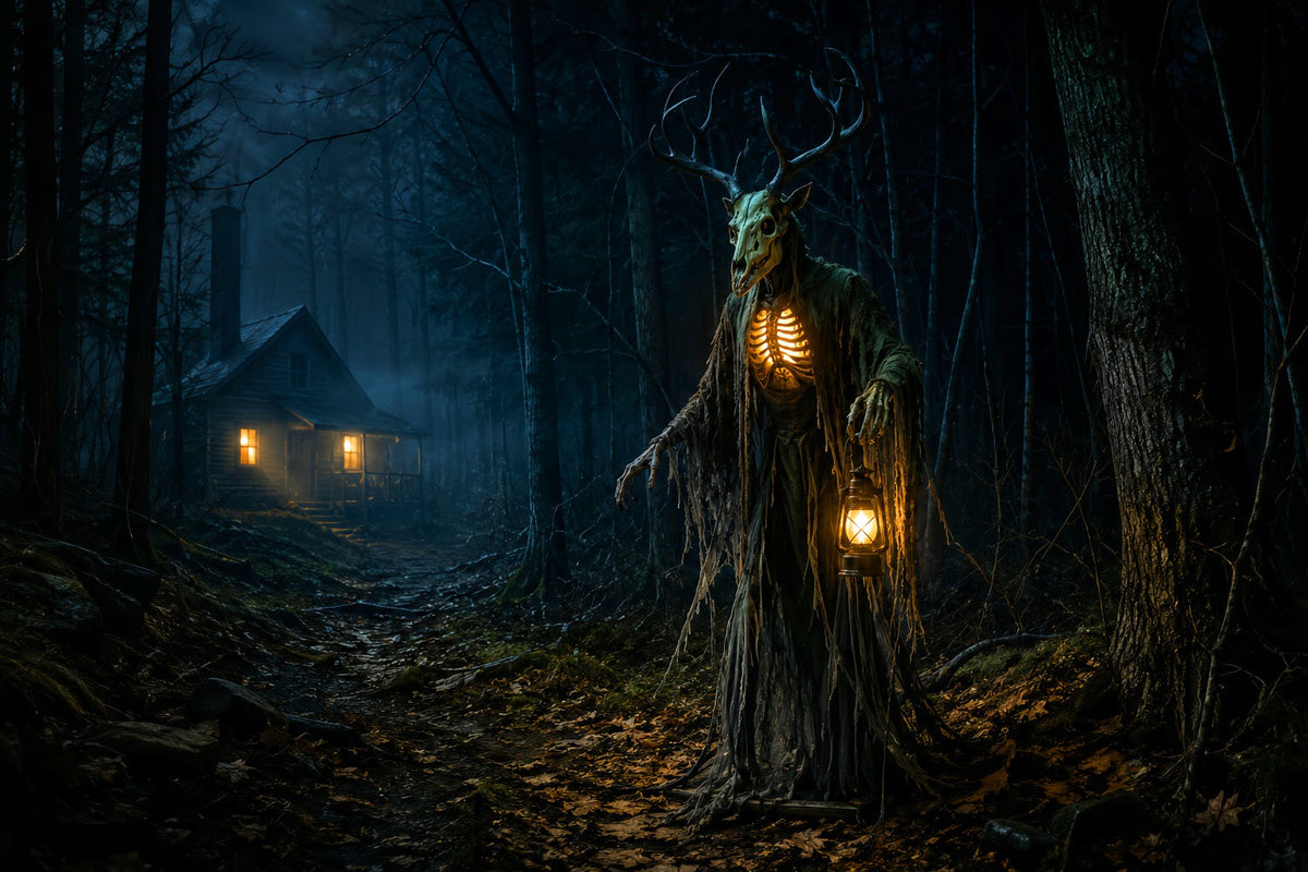 Halloween-Fotohintergrund Im FreienWaldgeist Mit Geweih LXX67-180