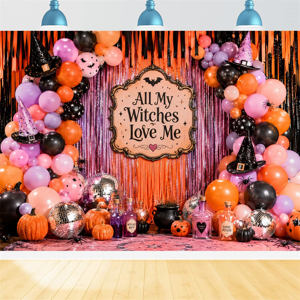 Halloween-Fotohintergrund Hexen-Ballon-Party-Hintergrund Halloween LXX67-193