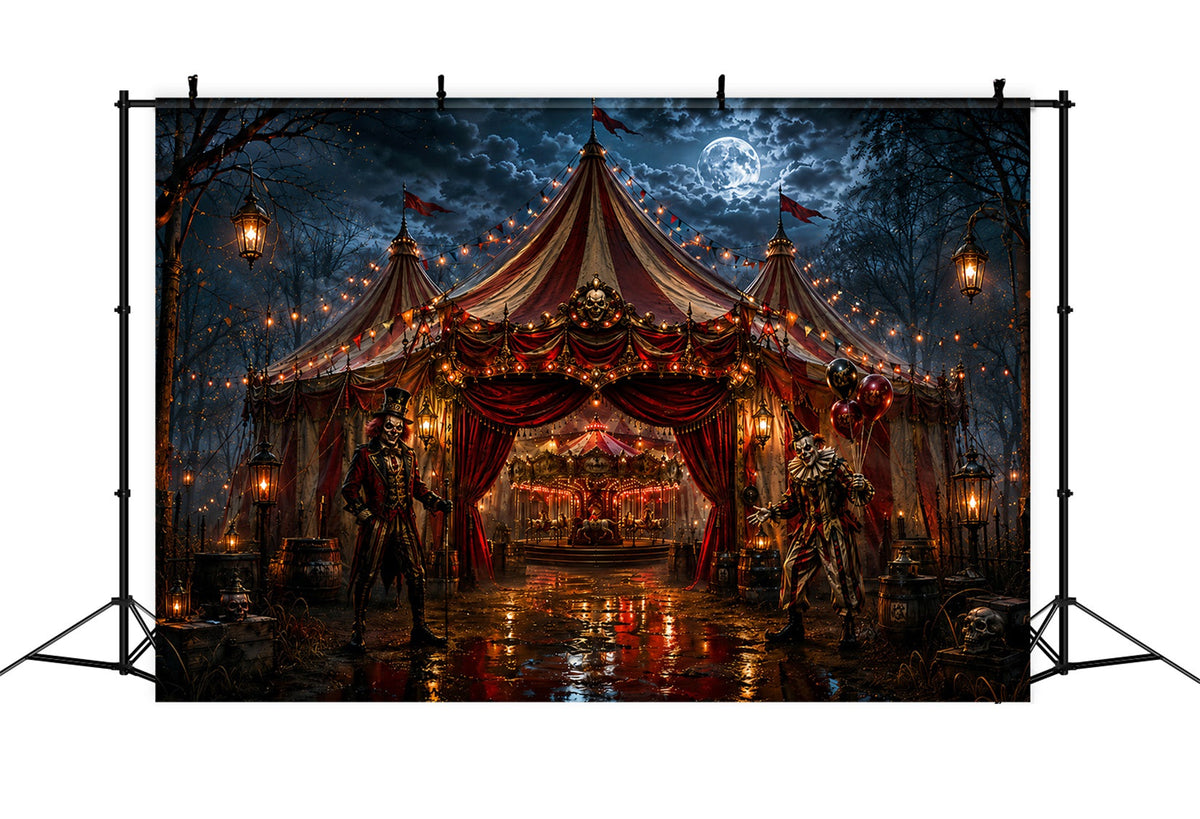 Gruselige Karnevalskulisse Finsterer Clown Zirkuseingangskulisse Halloween LXX67-231