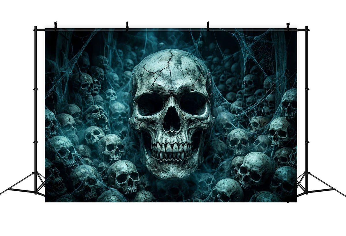 Skelett-Hintergrund Spinnweben-Schädel Krypta Horde Gruselige Hintergründe LXX67-235