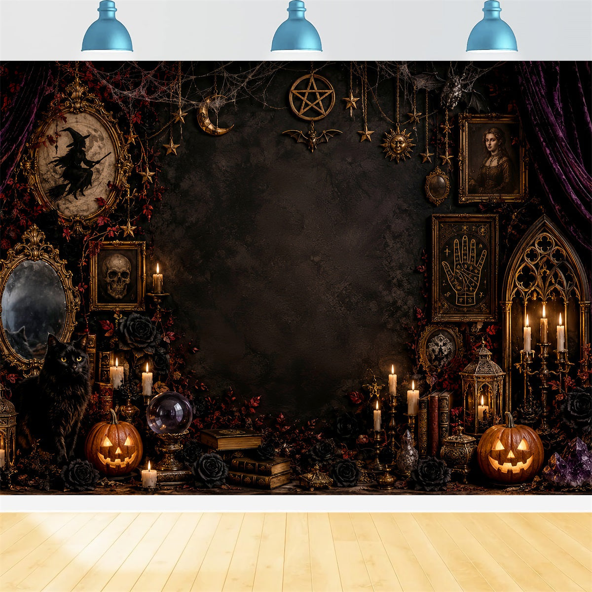 Hexen-Kulisse Gotische Okkulte Katzenaltar-Magie-Kulissen LXX67-251
