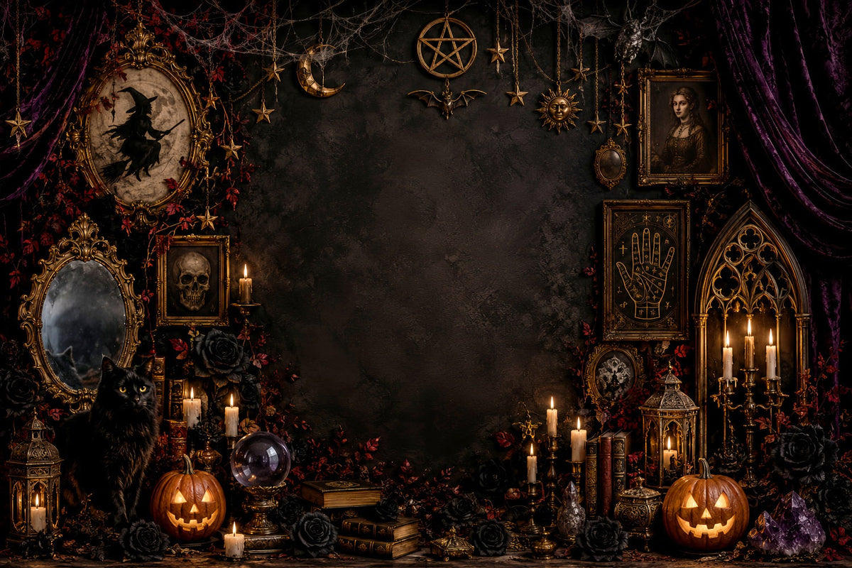 Hexen-Kulisse Gotische Okkulte Katzenaltar-Magie-Kulissen LXX67-251