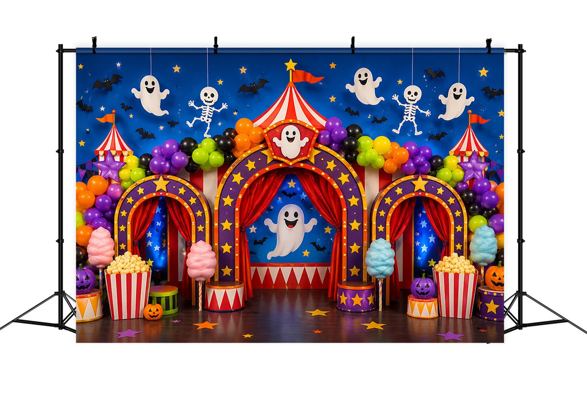 Halloween-Karnevalskulisse Bunte Geisterzirkusparty Diy-Halloweenkulisse LXX67-43