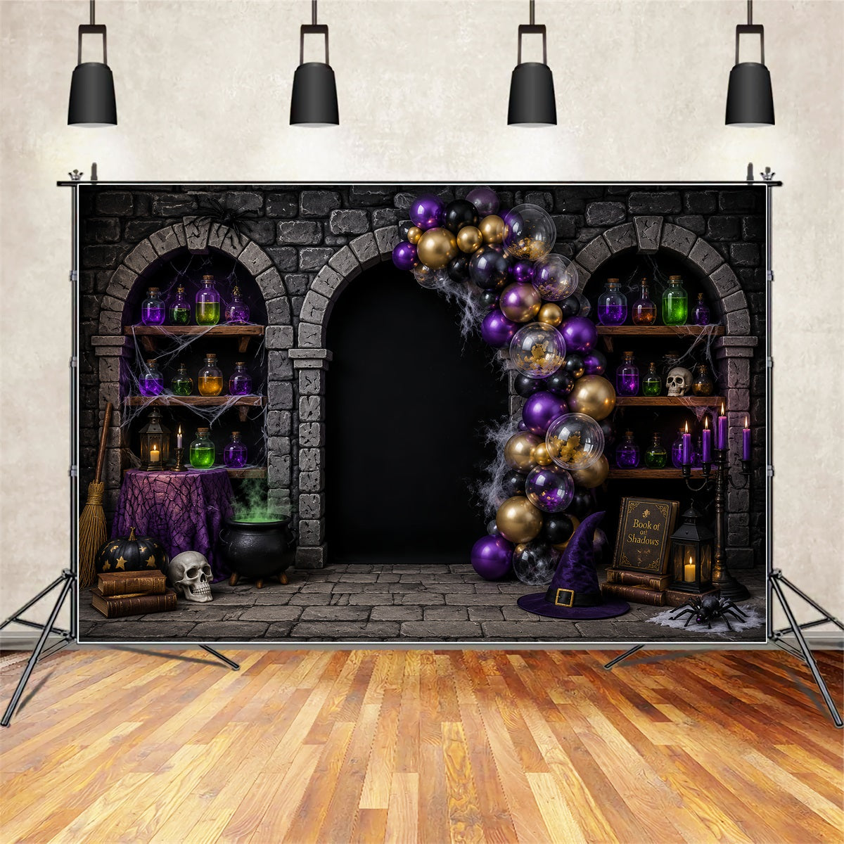 Diy Halloween Fotokulisse Hexenzauber-Ballonbogen 10X10 Halloween-Kulisse LXX67-45