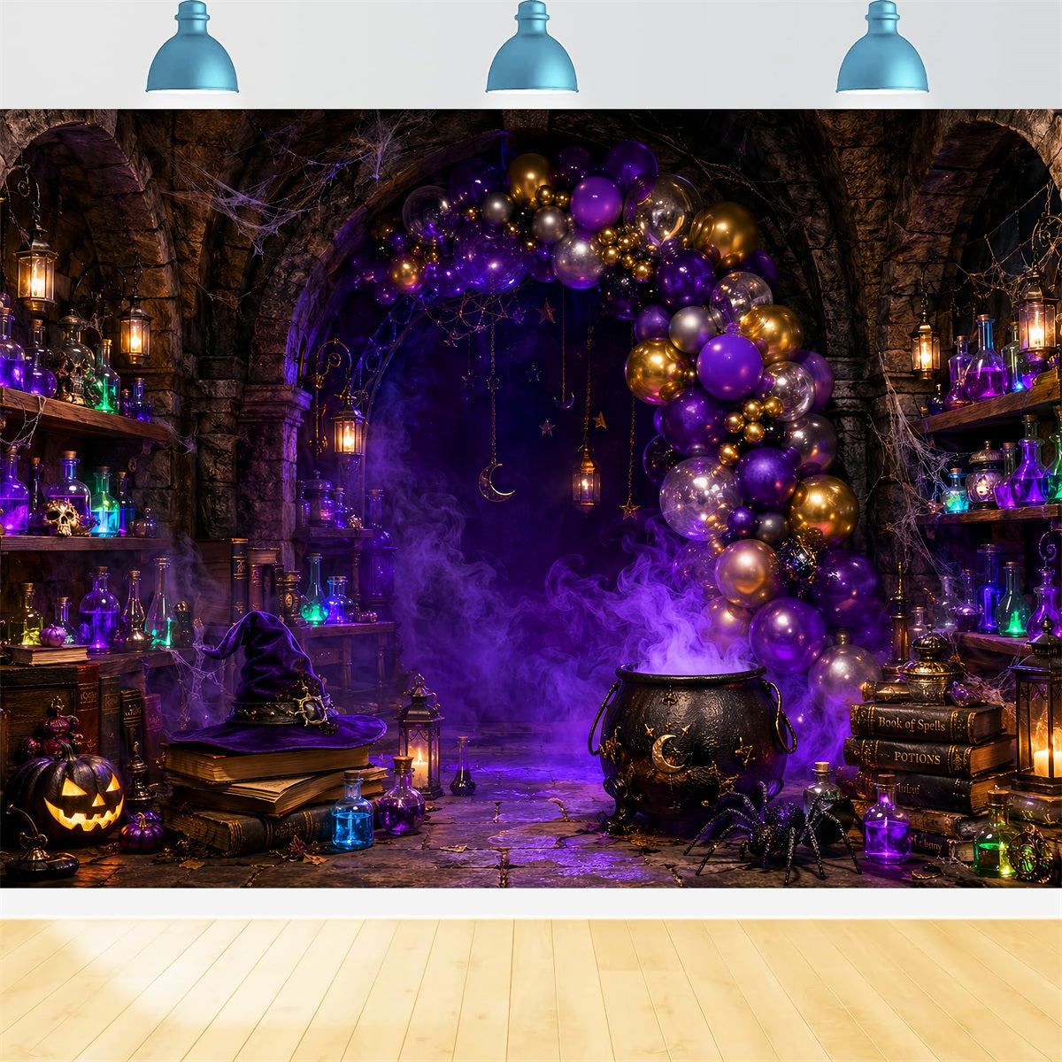 Halloween-HintergrundideenDiy-Hexenlabor In Lila Lila Halloween-Hintergrund LXX67-49
