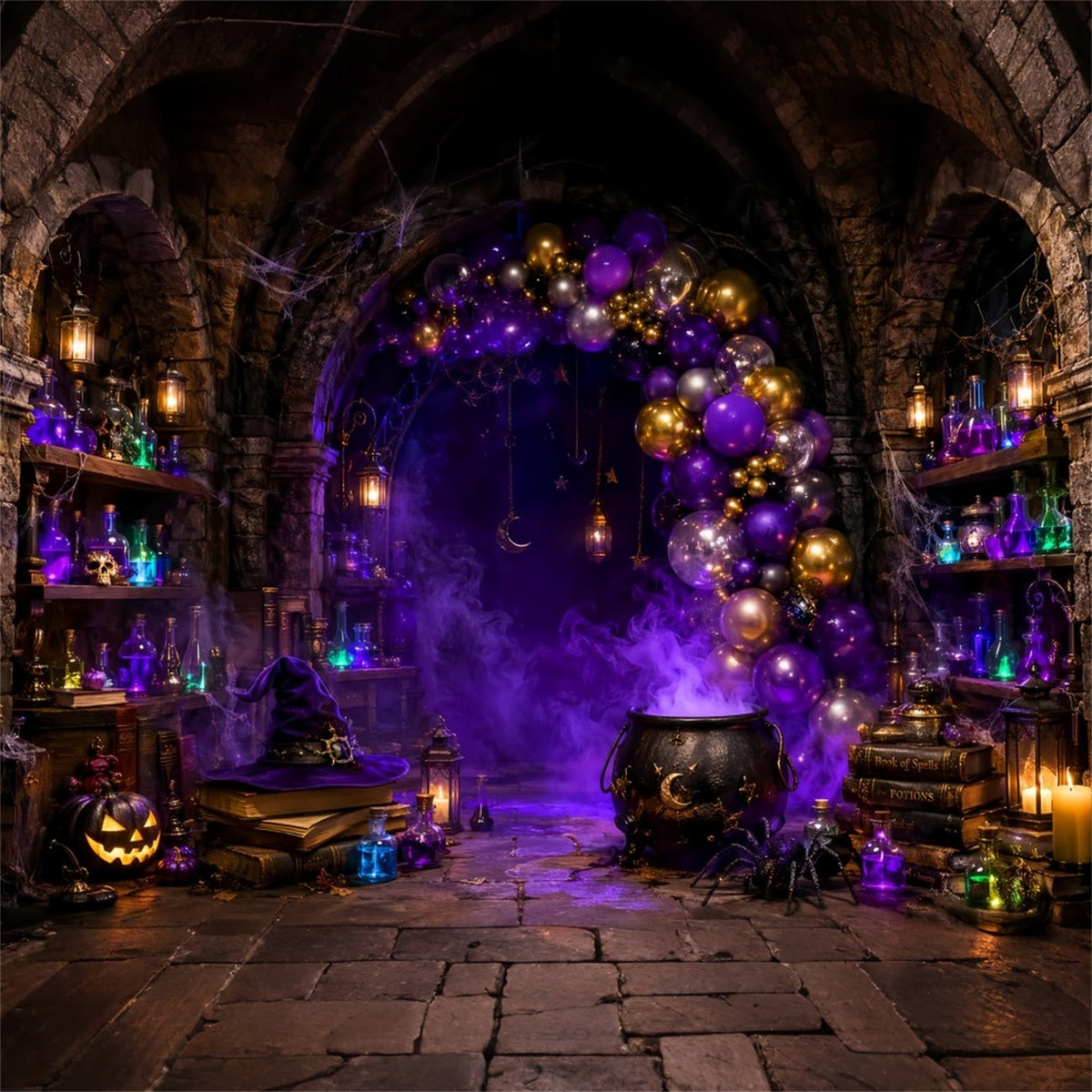 Halloween-HintergrundideenDiy-Hexenlabor In Lila Lila Halloween-Hintergrund LXX67-49