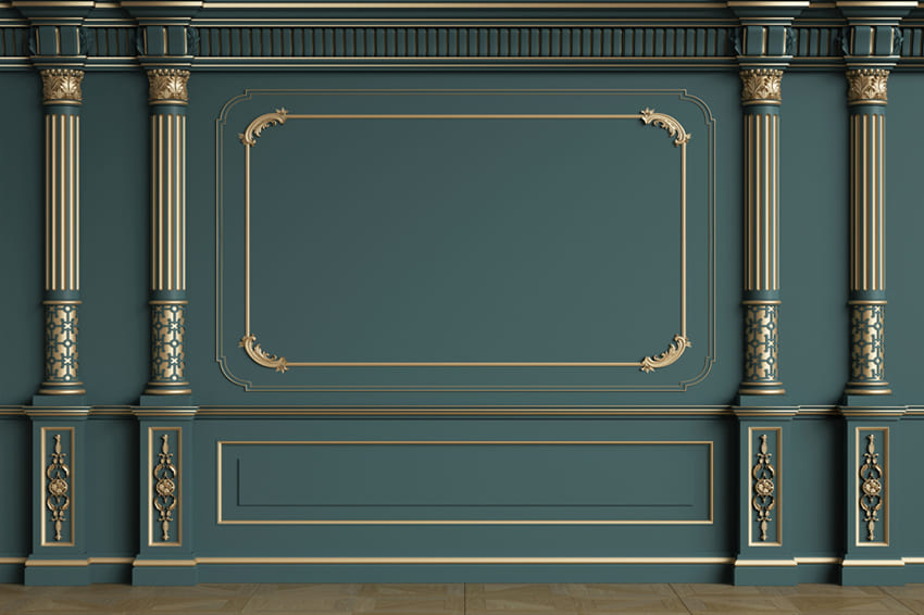 Retro Innere Grün Jahrgang Wandhintergrund M-70