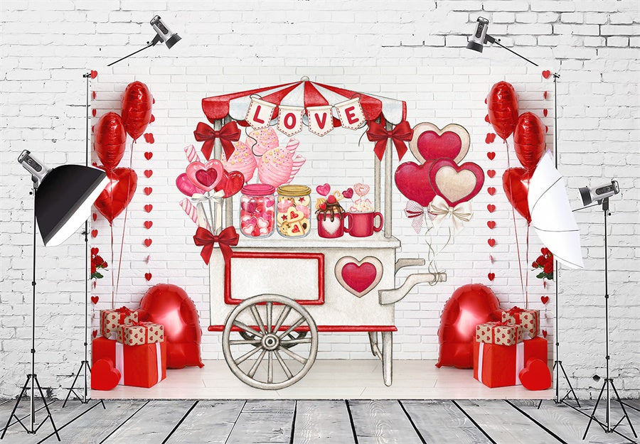 Valentinstag Süßigkeiten Stand Liebe Hintergrund M1-01