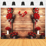 Valentinstag Rote Rose Holzpaneel Dekorative Hintergrundkulisse M1-05