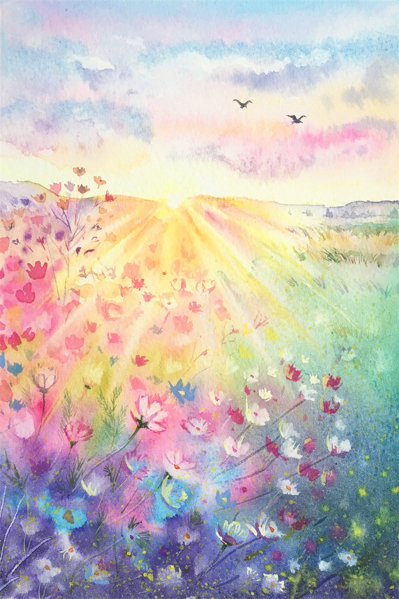 Frühling Ölgemälde Bunte Natur Blume Hintergrund M1-42