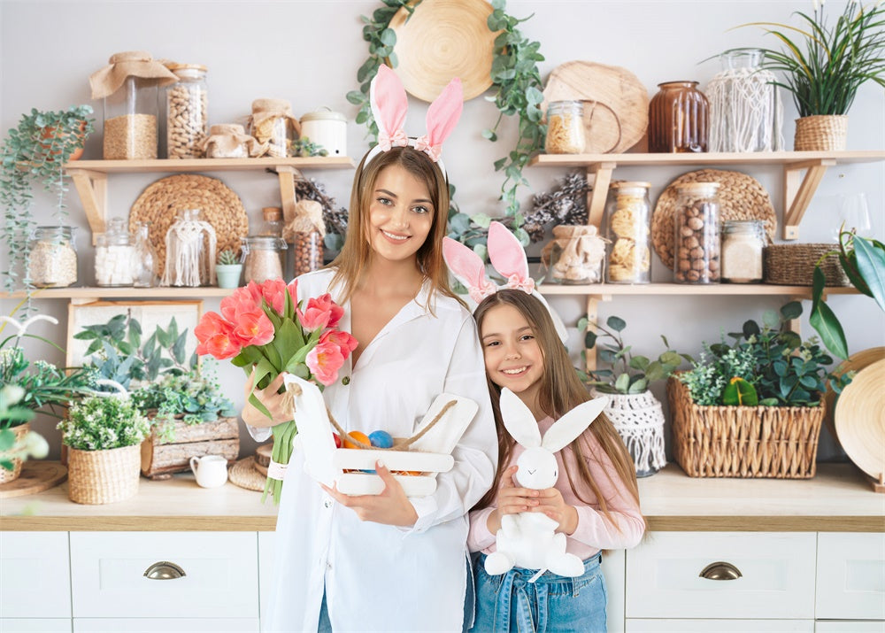 Frühling Weben Stil Greenery frische Kulisse M1-51