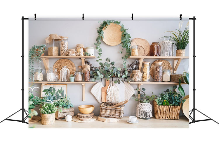 Frühling Weben Stil Greenery frische Kulisse M1-51