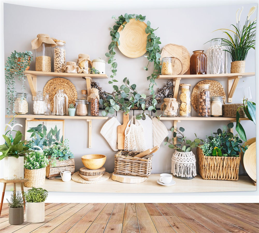 Frühling Weben Stil Greenery frische Kulisse M1-51