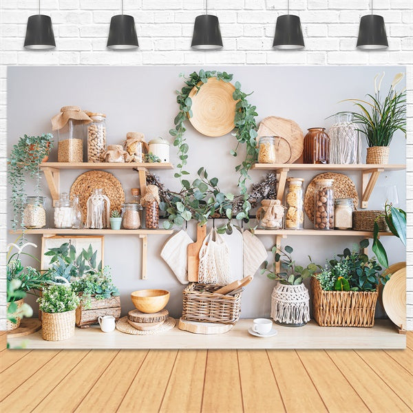 Frühling Weben Stil Greenery frische Kulisse M1-51