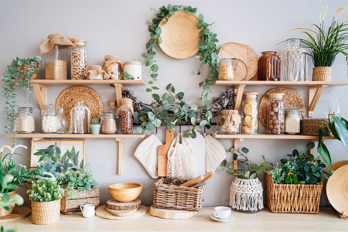 Frühling Weben Stil Greenery frische Kulisse M1-51