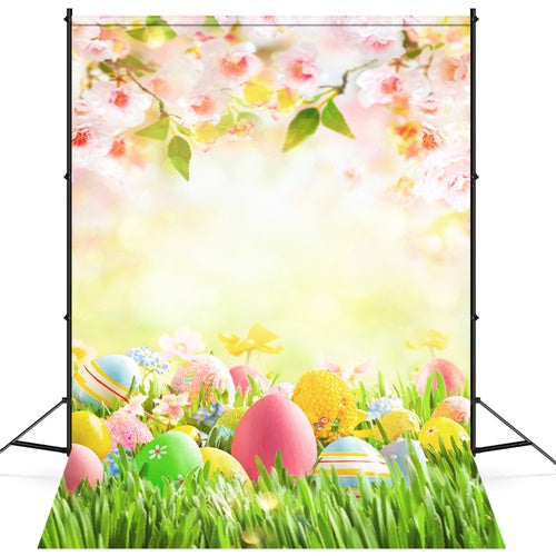 Ostern Warmer Frühlingsrasen Kirschblüten Ei Hintergrund M1-54
