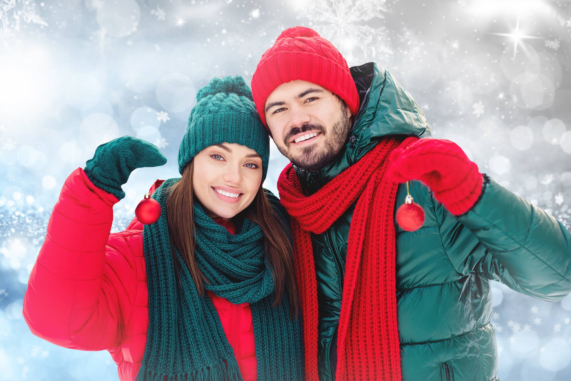 Wintereis Fallender Schneeflocken Fotohintergrund M7-45