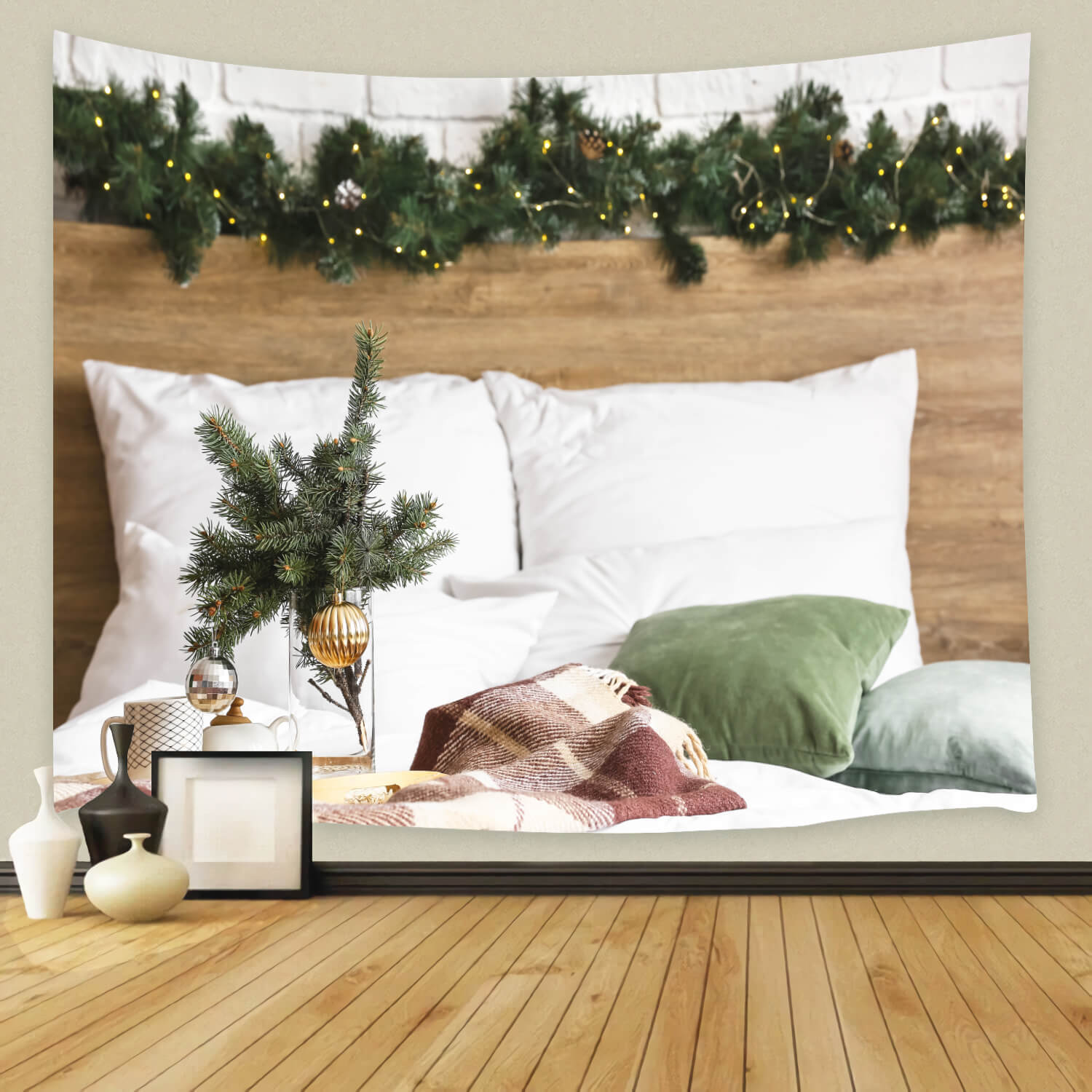 Weihnachten Kopfteil dekoriert Schlafzimmer Hintergrund M11-35