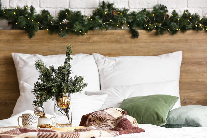 Weihnachten Kopfteil dekoriert Schlafzimmer Hintergrund M11-35