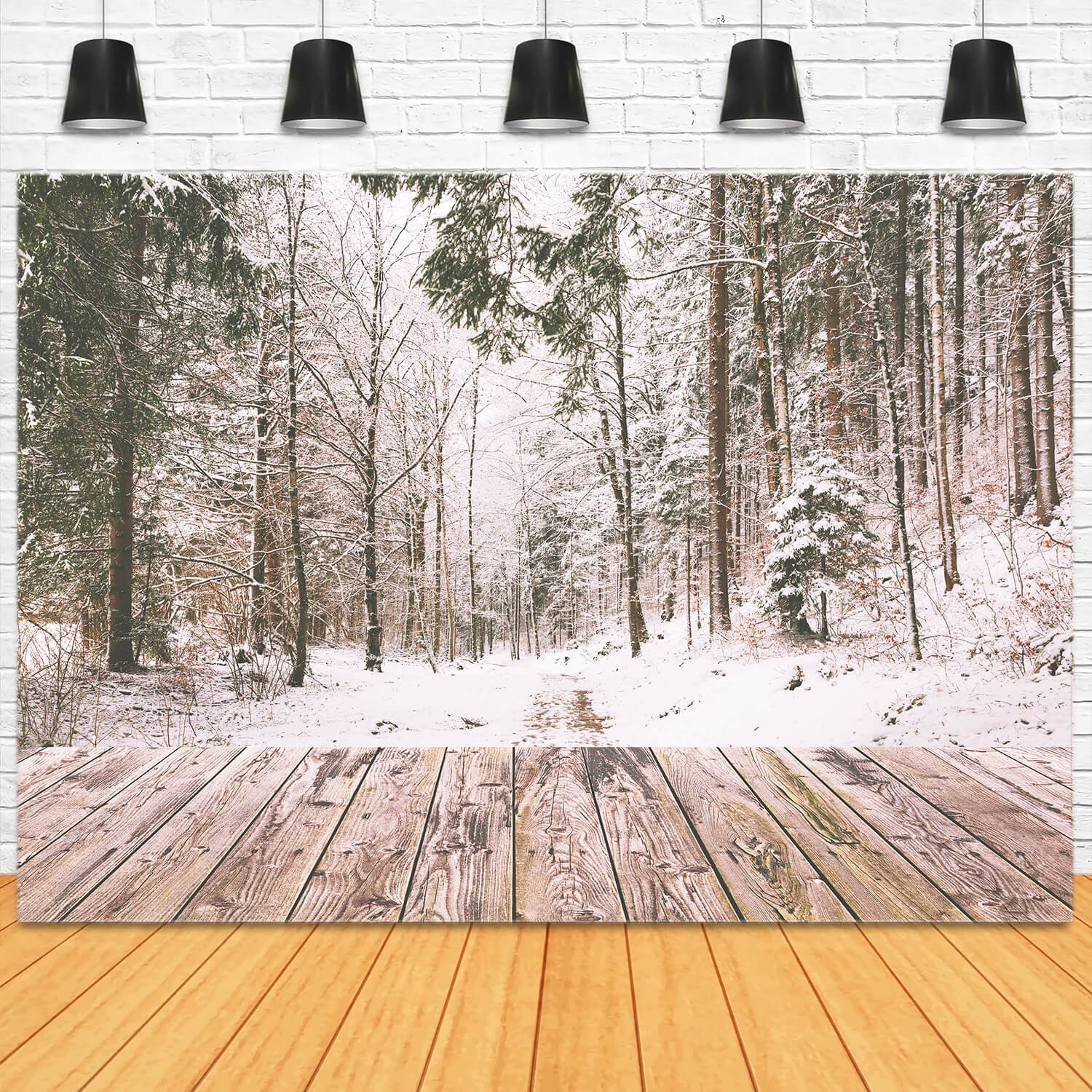 Winter-Schnee-Wald-Landschaft-Holz-Kulisse M11-73