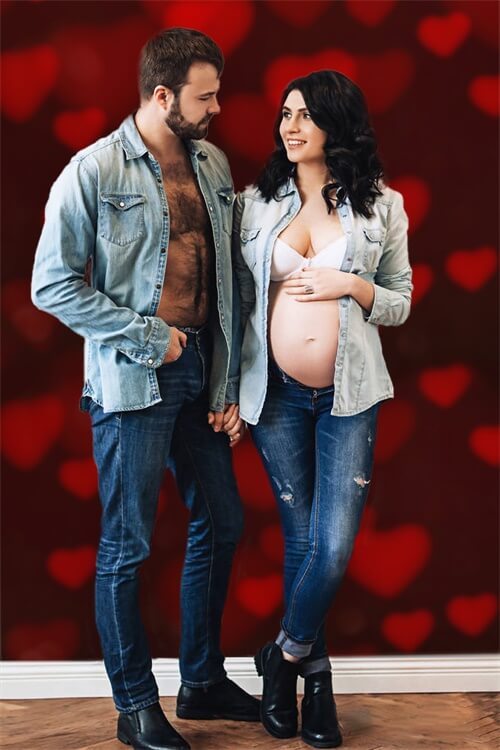 Valentinstag bedeckt rotes Herz Halo verstreut Szene romantische Kulisse M12-06