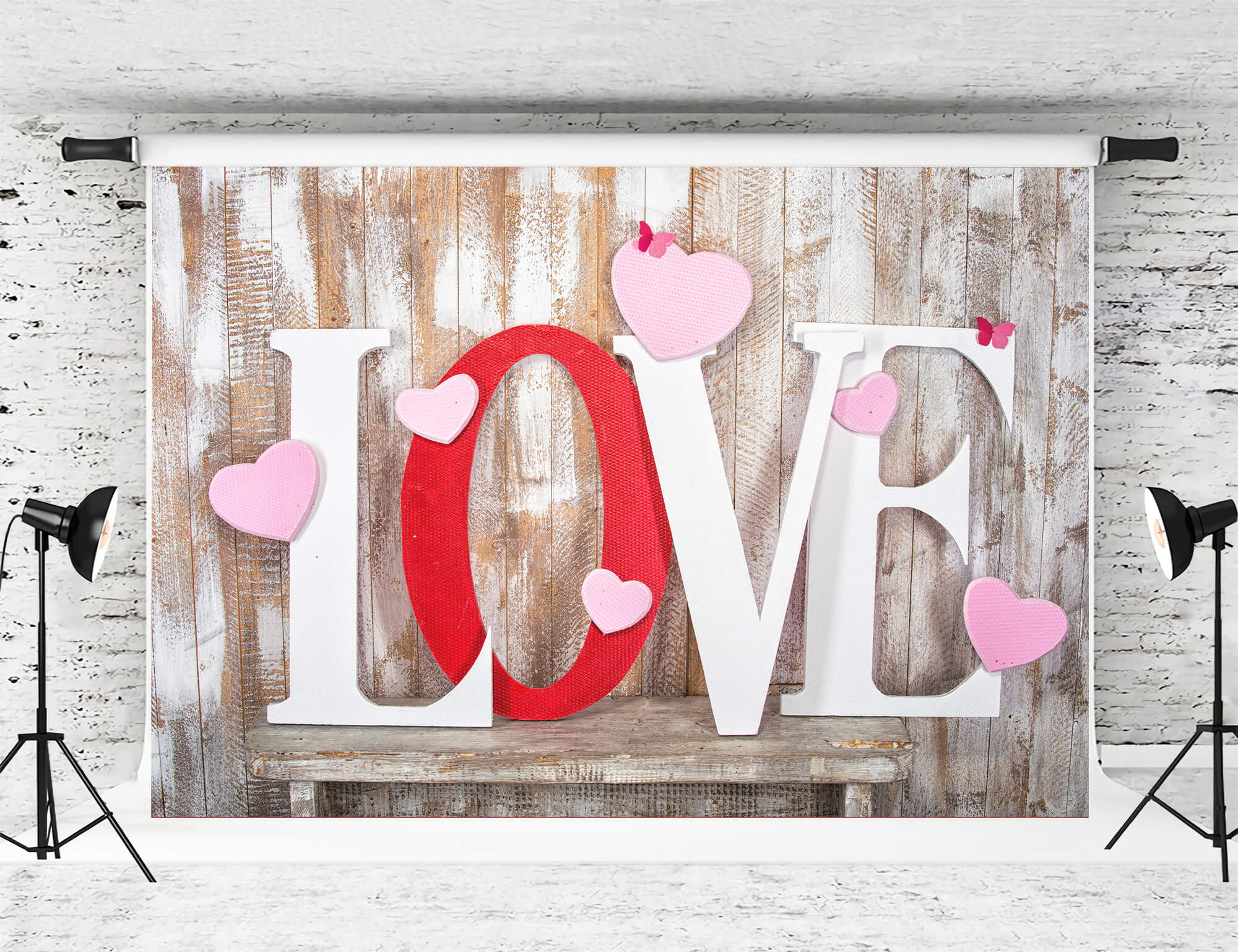 Valentinstag Holzwandpaneel Liebesbrief Dekoration geteiltes Herz Hintergrund M12-27