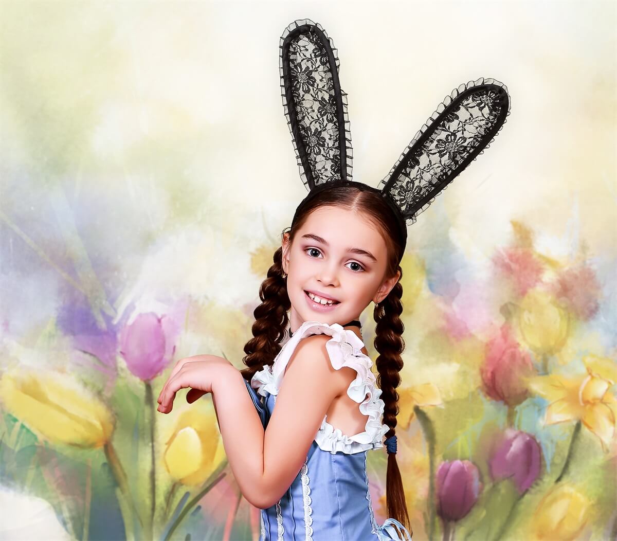 Ölgemälde Hazy Bunte Tulpen Traum Hintergrund M12-38