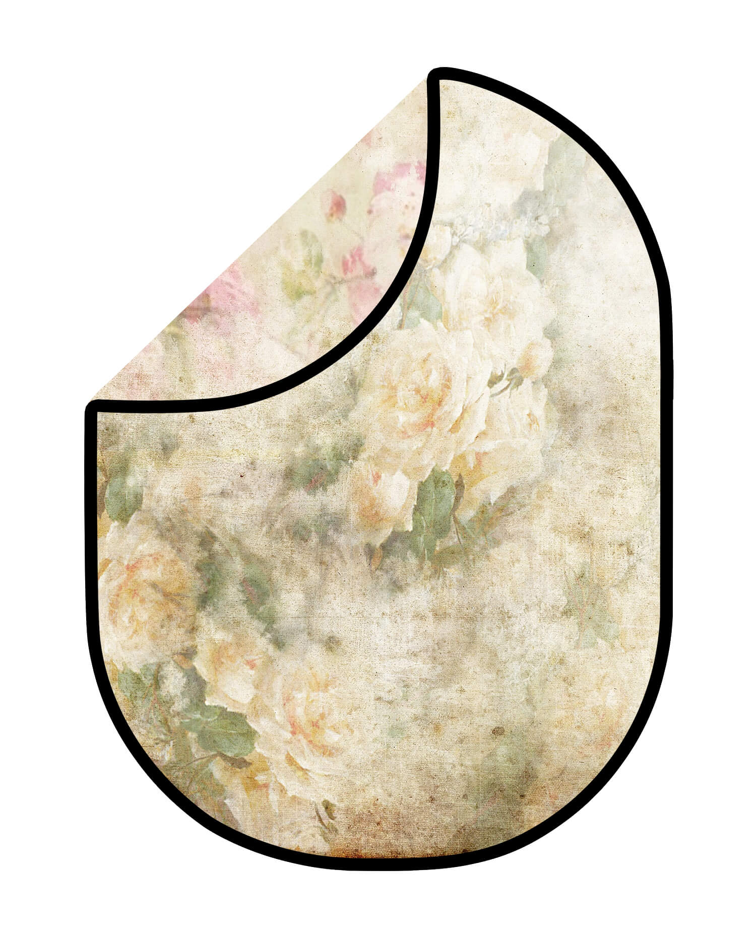 Zusammenklappbare elegante Vintage rosa/gelbliche Rosenknospe doppelseitige Kulisse 1.5x2m M12-49