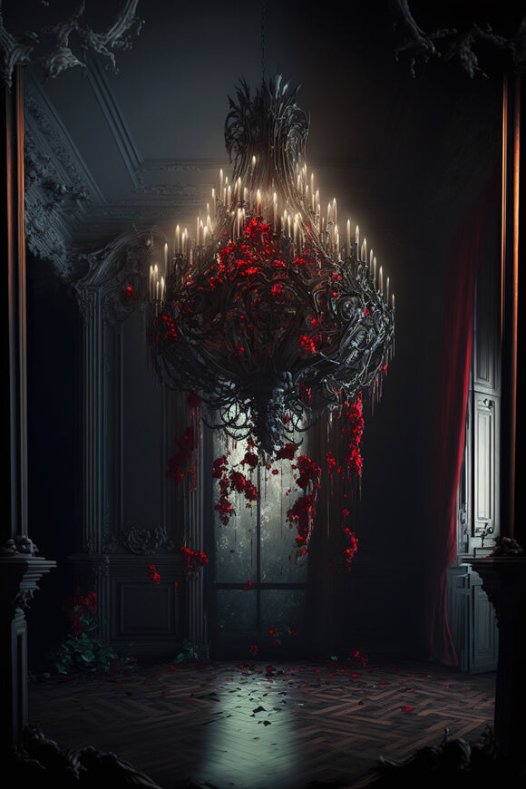 Vintage Zimmereinrichtung Leuchter Gotisch Hintergrund M5-04