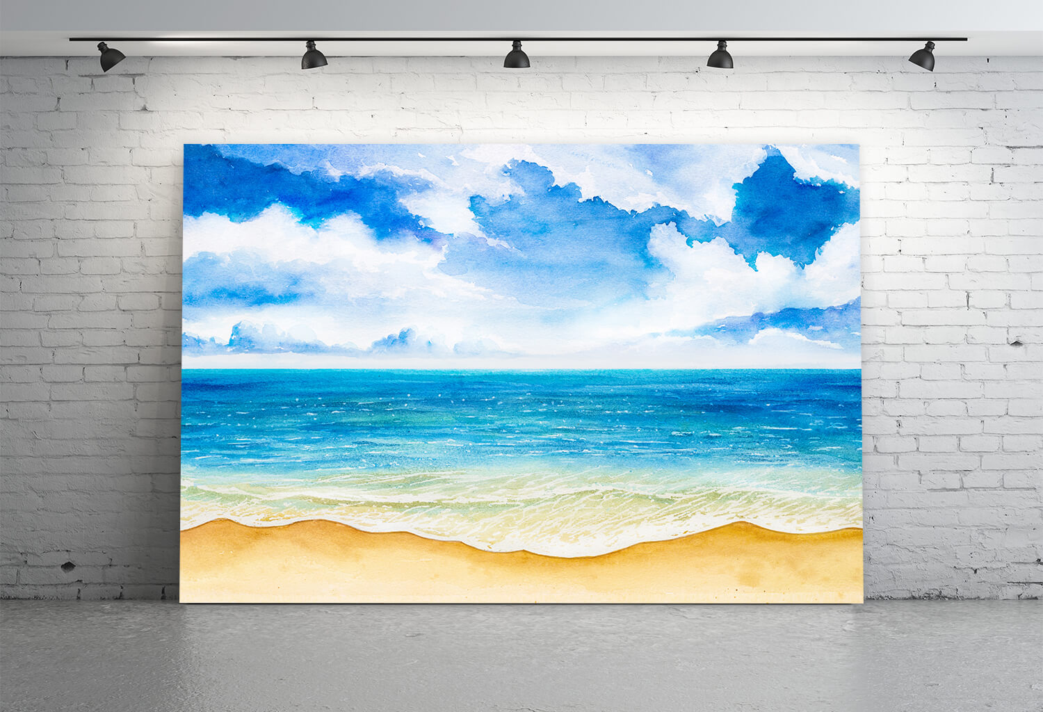 Handgezeichneter Aquarell Hintergrund mit Meereswellen M5-120