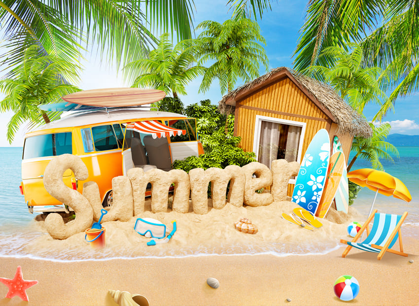 Sommer Strand Sand Tropeninsel Hintergrund M5-124