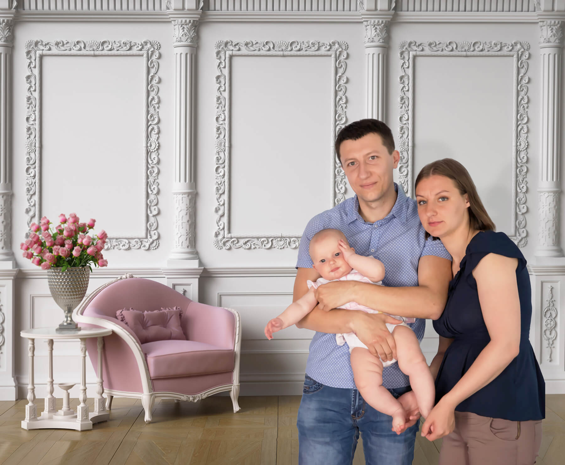 Raum-Innenraum Retro Wand Sessel Hintergrund M5-31