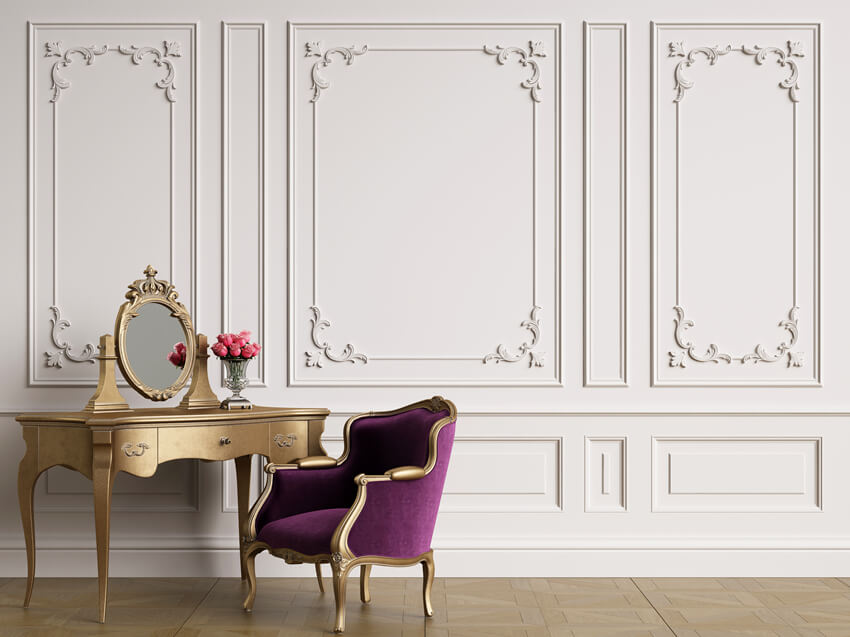 Retro-Wand-Schminktisch-Sessel-Hintergrund M5-33