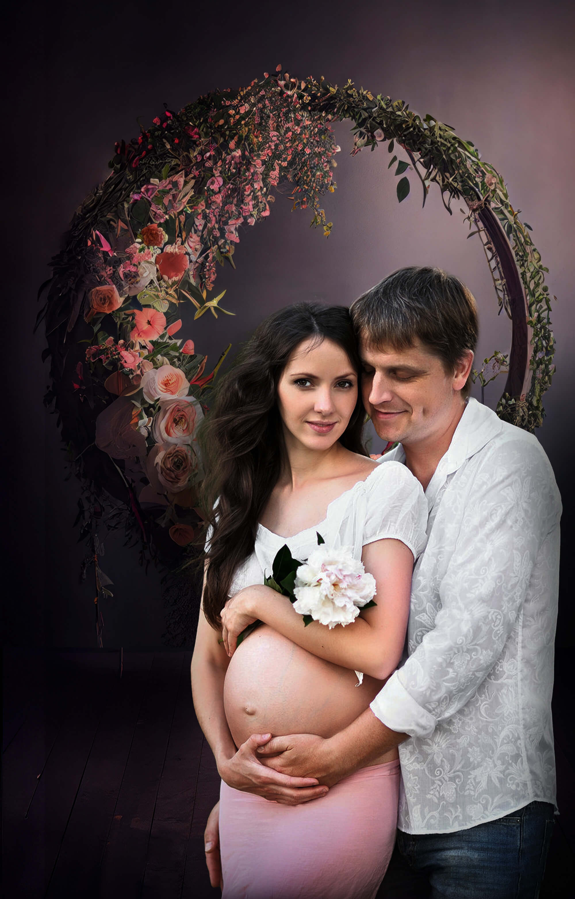 Hängender Floraler Halo Ring Abstrakter Hintergrund M5-57