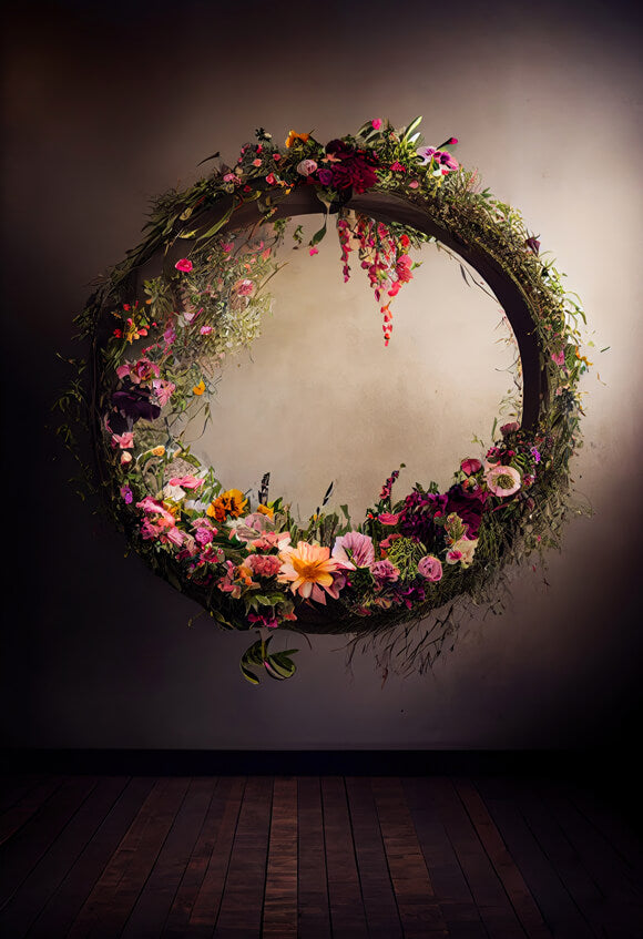 Abstrakter Verschwommener Kranz Blumenring Hintergrund M5-59